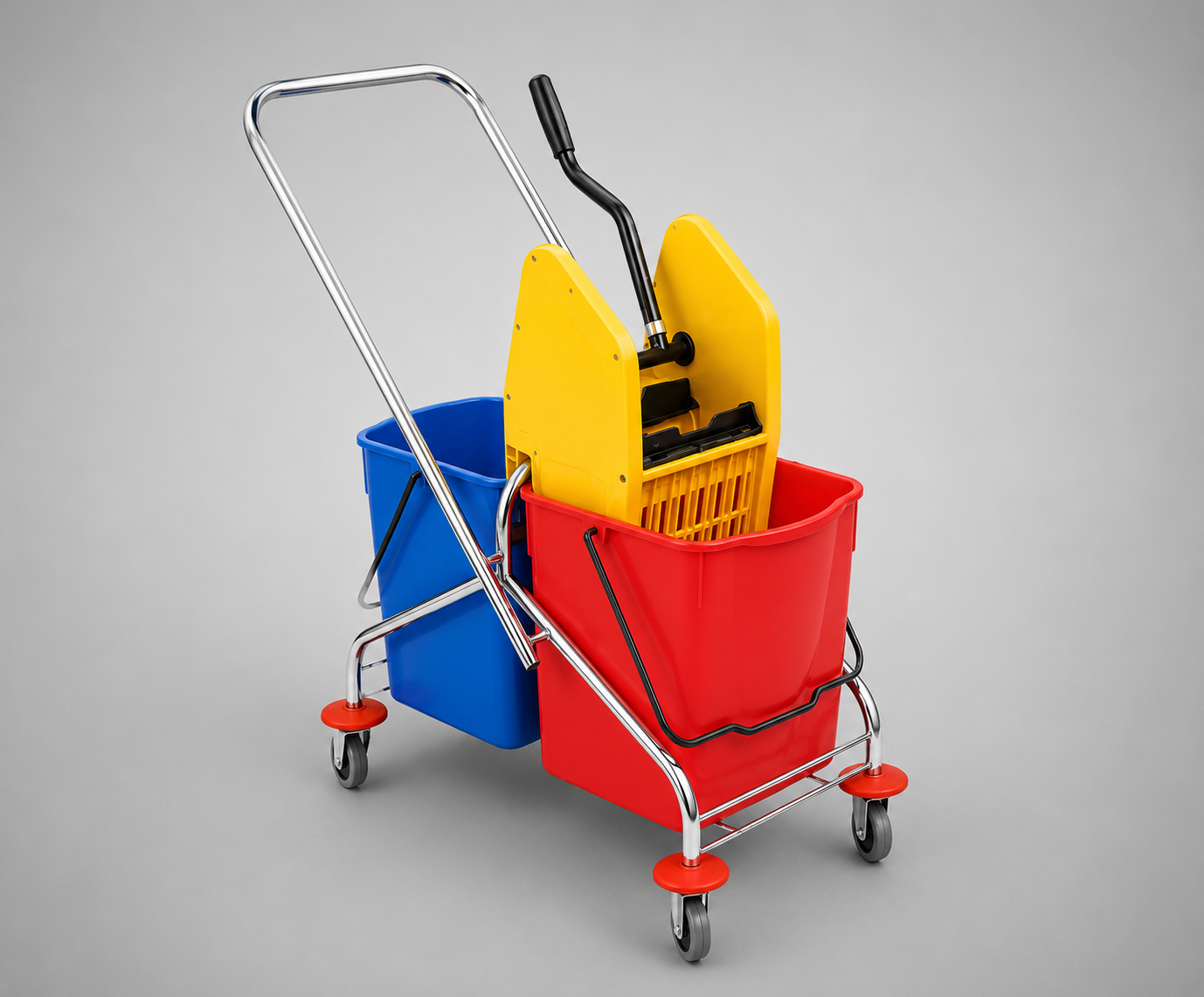 Double Bucket Trolley & Wringer (Metal)