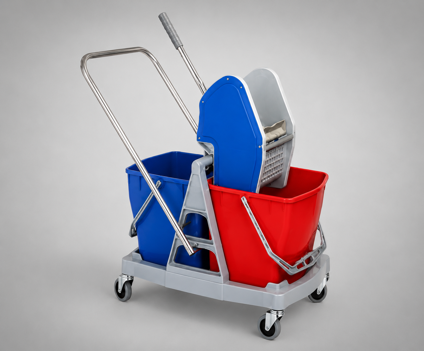Double Bucket Trolley & Wringer (Plastic)