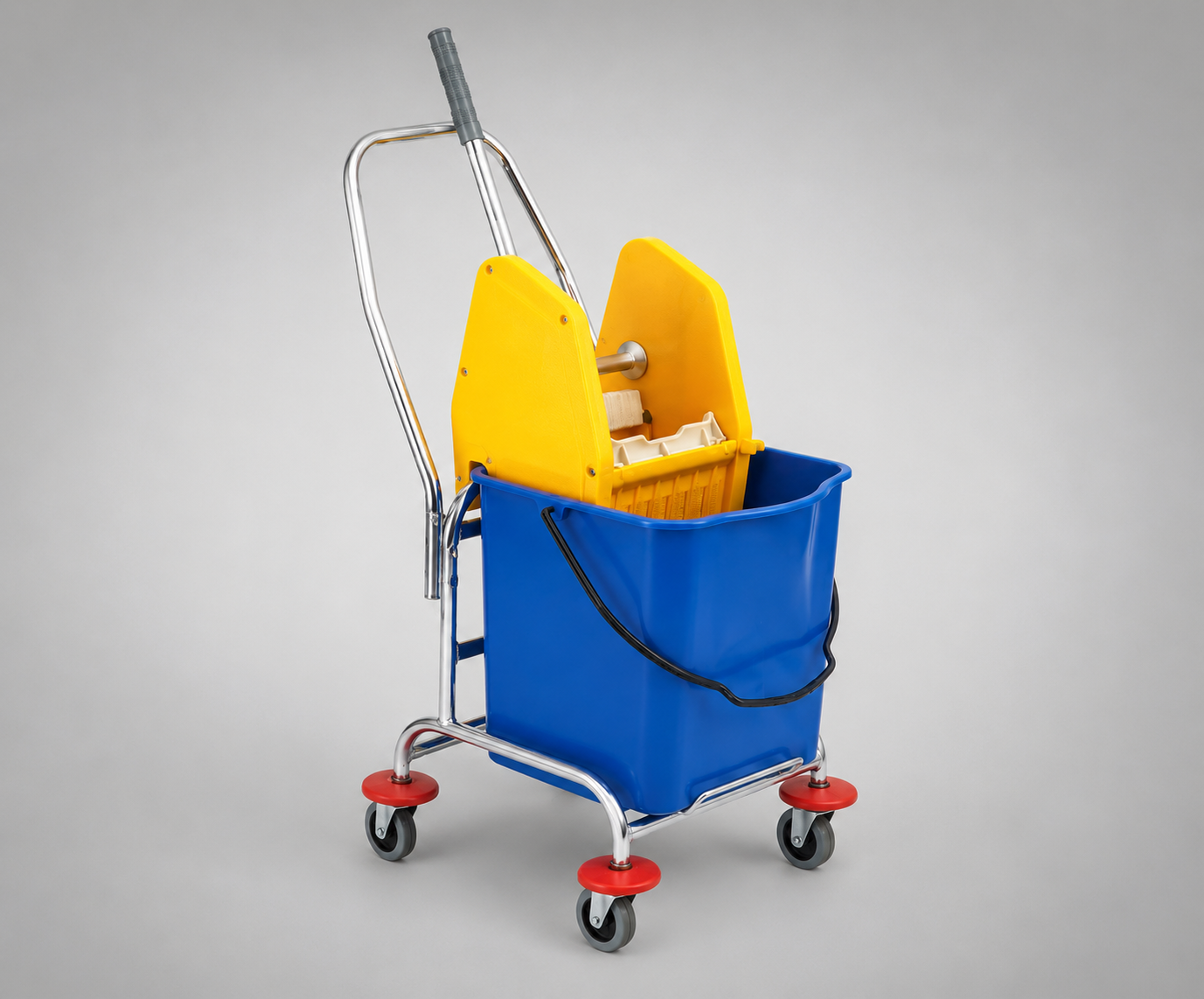 Single Bucket Trolley & Wringer (Metal)