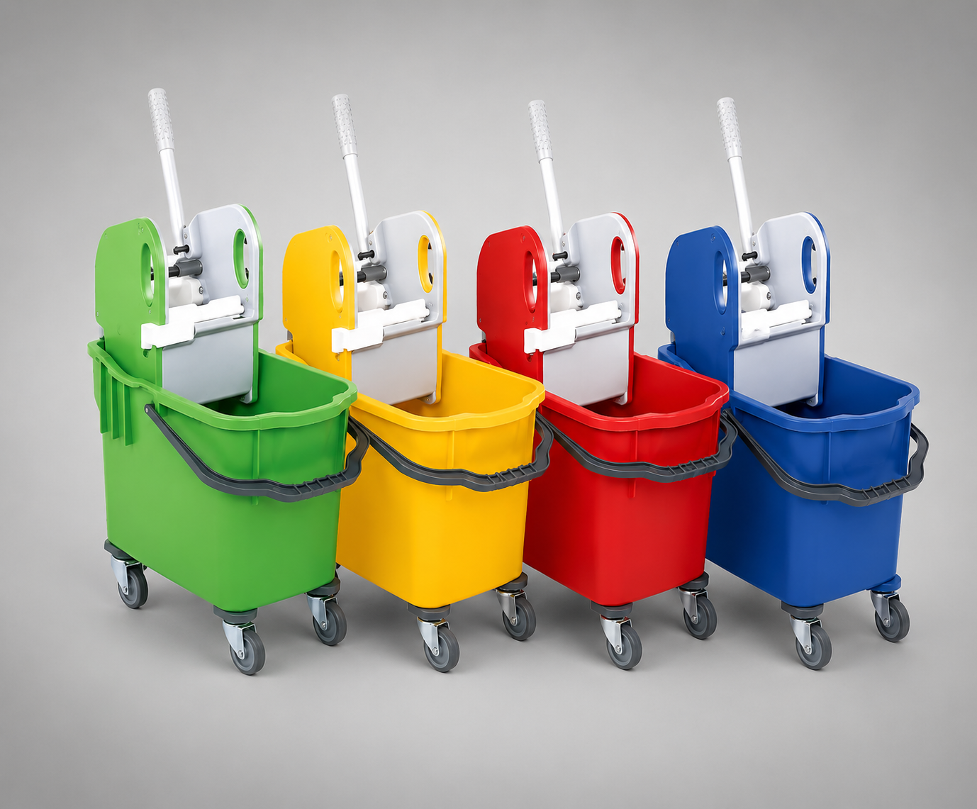 Single Bucket Trolley & Wringer (Plastic)